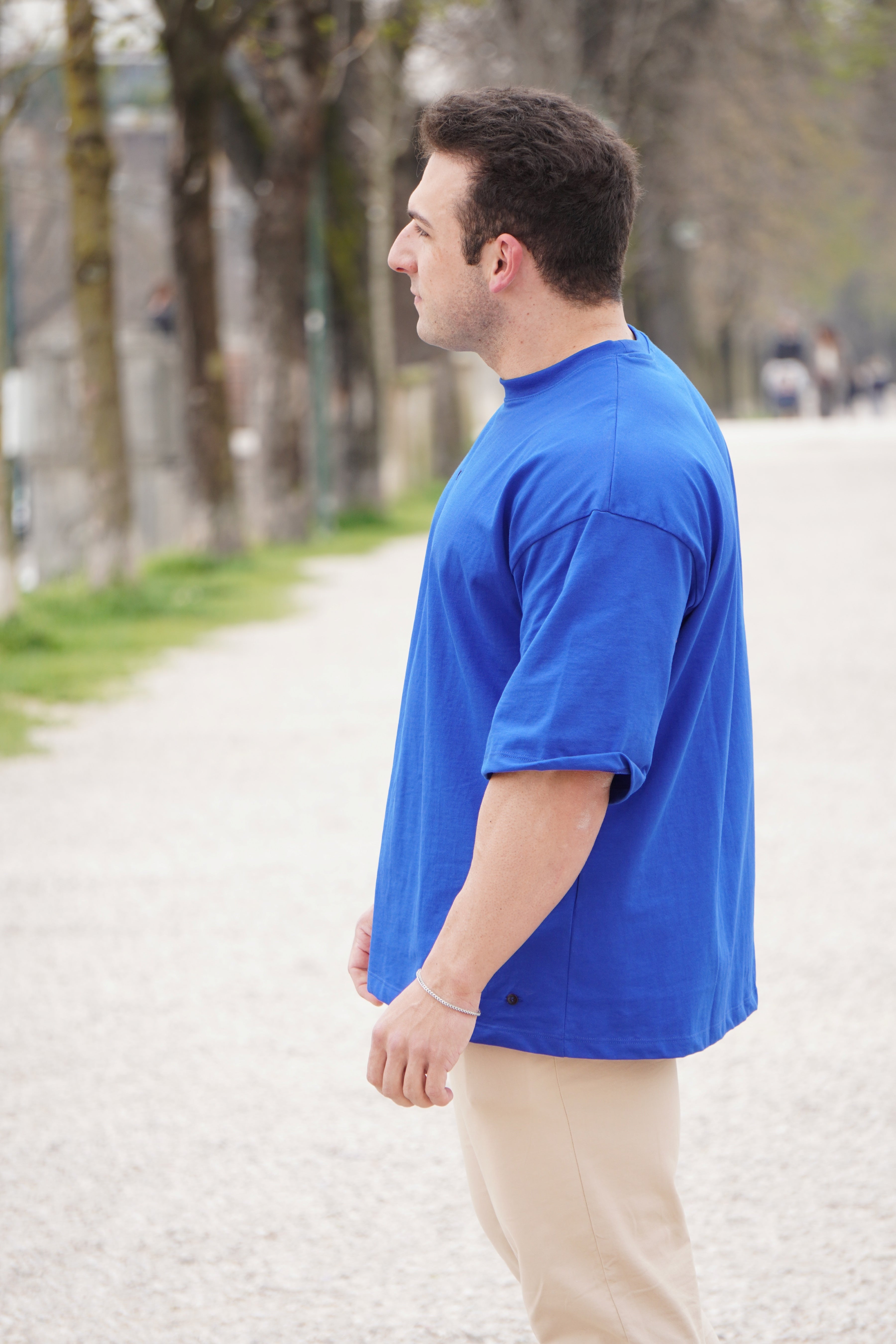 T-SHIRT LOGO OVERSIZE BLU ROYAL