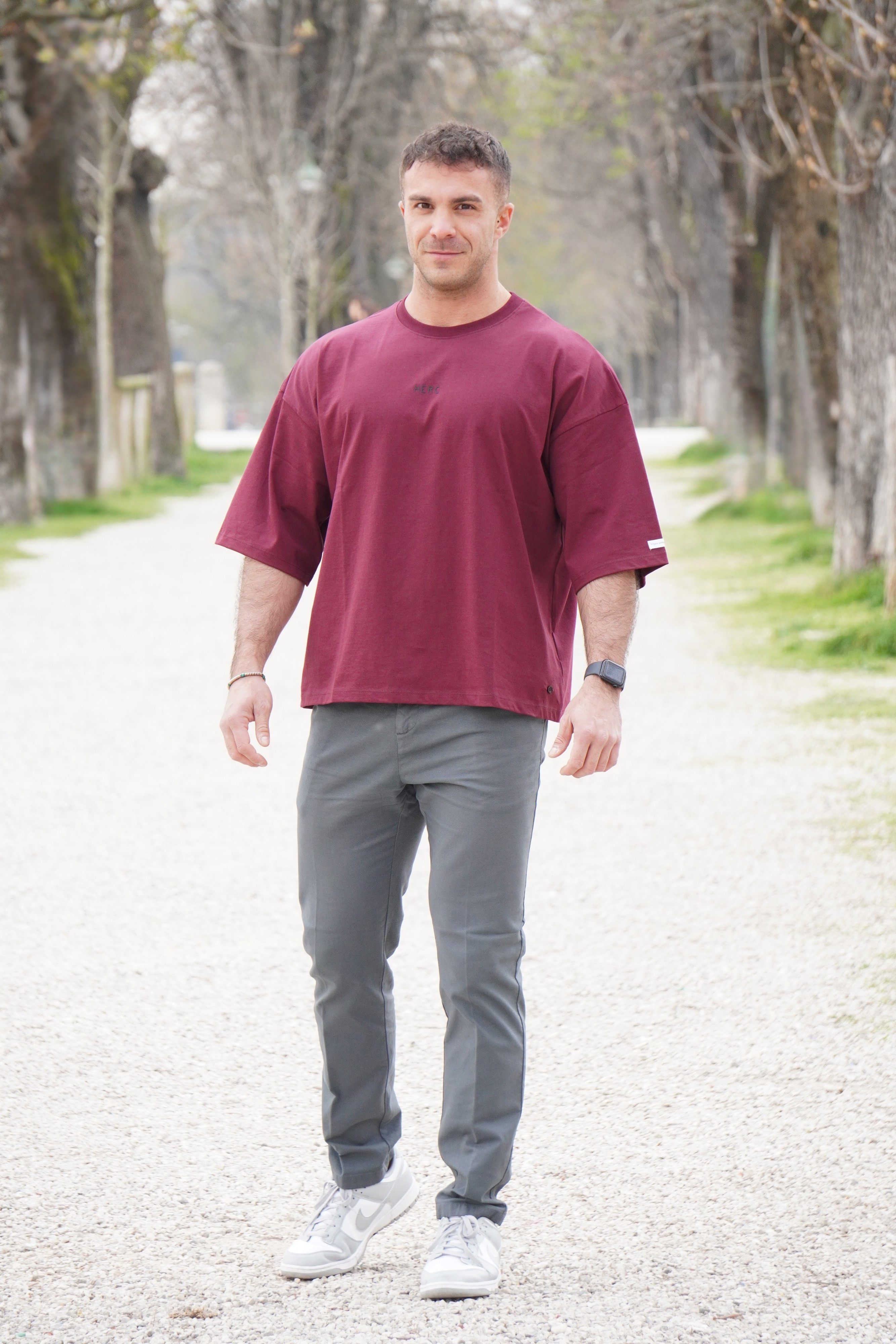 T-SHIRT LOGO OVERSIZE BORDEAUX